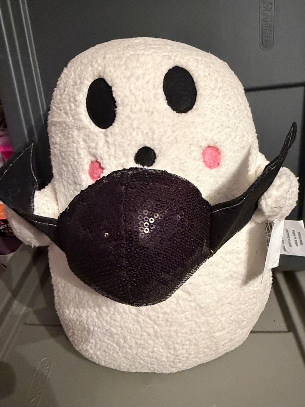 Plush Ghost Toy with Black Sequin Mask - Kids Toys nwt goblin ghoul